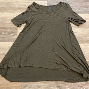A navy green tunic top
